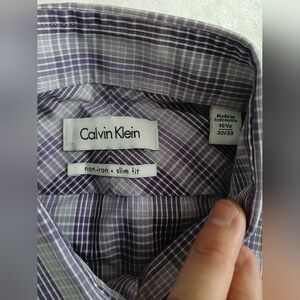 Calvin Klein Men's Lavender Checkered Shirt